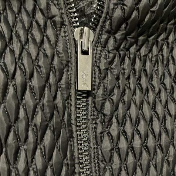 Zac Posen black quilted jacket with real dyed blue fox fur - Picture 4 of 7